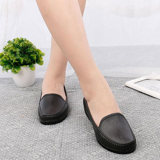 Women's Spring and Autumn Large Size Shoes Female Solid Color Soft Flat Heel Casual Single Shoes