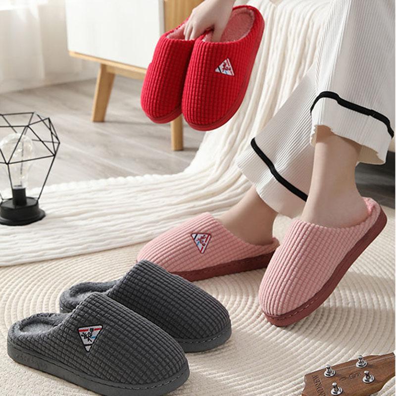 Men's and Women's Autumn and Winter Cotton Slippers Thickened Warm Home Indoor Non-slip Thick Bottom Couple Slippers