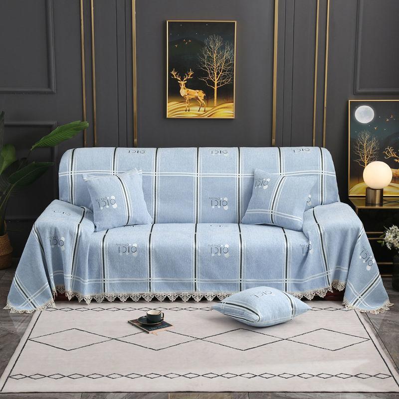 Sofa Towel Throw Blanket Solid Color  Sofa Covers Blanket Plaid Towel Slipcovers Protect Cover Home Decor Anti-slip Cloth Dustproof Sofa Towel