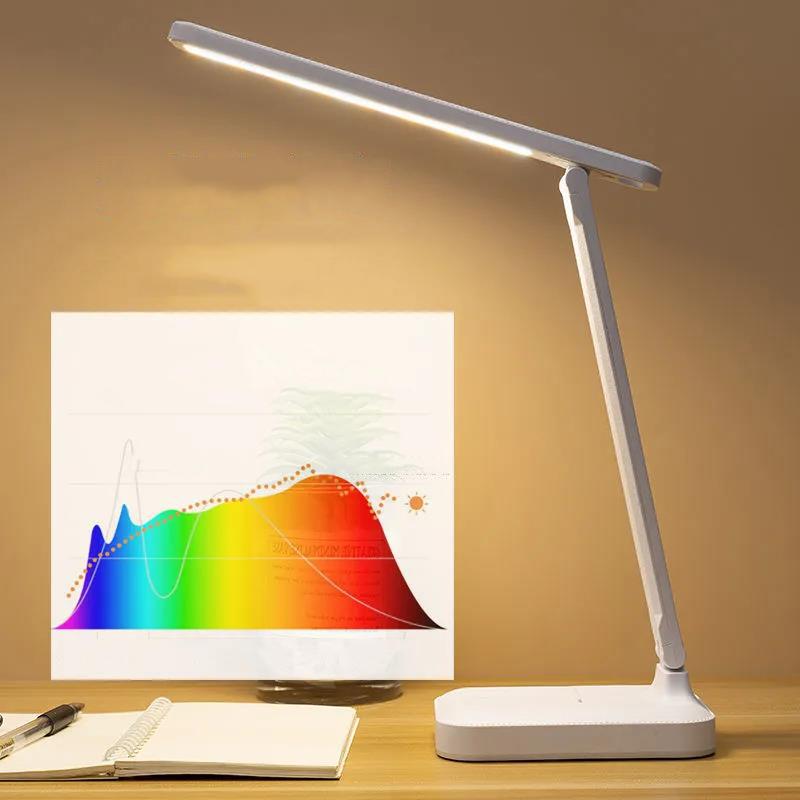 Touch-sensitive Table Lamp, Eye Protection Learning Lamp, Rechargeable Plug-in Dual-use Folding Type Vision Protection LED Reading Lamp