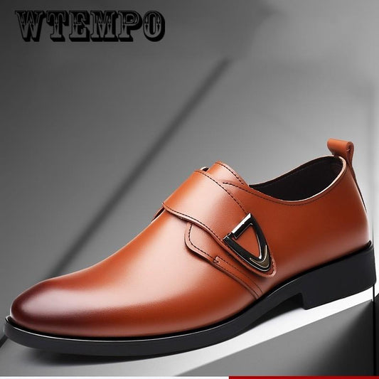 Leather shoes breathable soft bottom business shoes casual shoes large size shoes men's increased