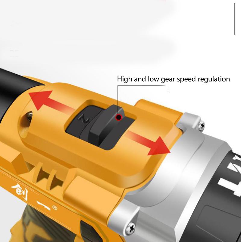 21V Household Electric Screwdriver Set Cordless Electric Drill with Toolbox for Drilling and Screwing Screws