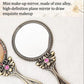 Metal Round Classical Style HD Retro Makeup Mirror Portable Hand-held Small Mirror Women Exquisite Mirror with Handle