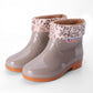 Rain Boots Ladies Mid-tube Plus Velvet Warmth and Non-slip Water Shoes High-tube Rubber Shoes Plus Cotton Thick Water Boots Overshoes