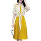 Dress Suit Women  Polka Dot Blouse Coat Spaghetti Strap Dress Two-piece Summer Outfits