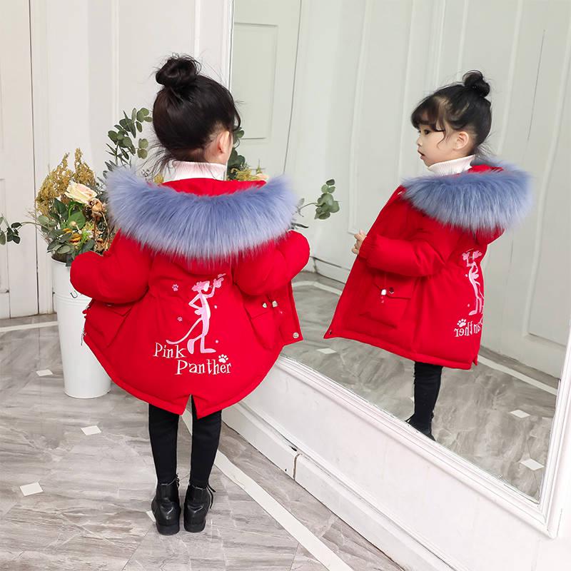 Girls Warm Winter Coat Fashion Long Kids Hooded Jacket Coat for Girl Outerwear Girls Clothes