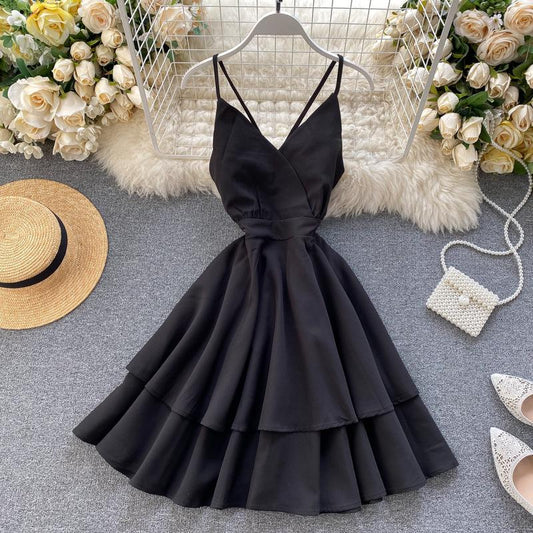 Homecoming Fairytale Wedding Guest Dress,Valentine Dress Women,Cute Graduation Short Mini Dresses, Cottage Core Milkmaid Boho Dress