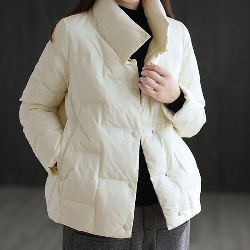 Stand-up Collar Down Padded Jacket Women's Winter Loose and Versatile Lightweight Cotton-padded Jacket Short Coat Padded Jacket