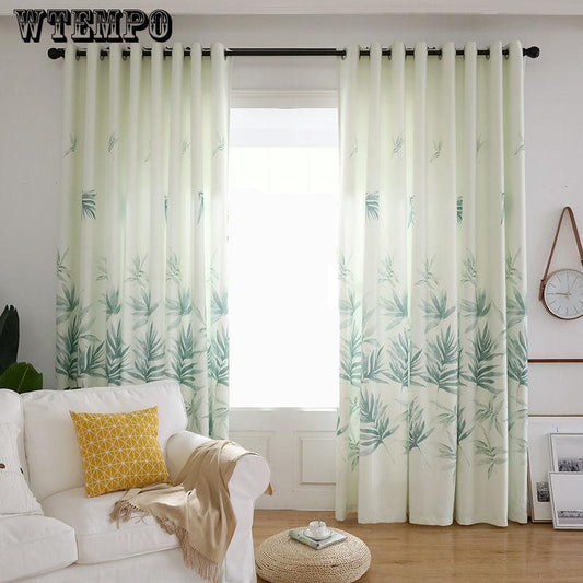 WTEMPO Curtain Finished Window Blackout Curtains European Style Shade Embroidery Blackout Curtains