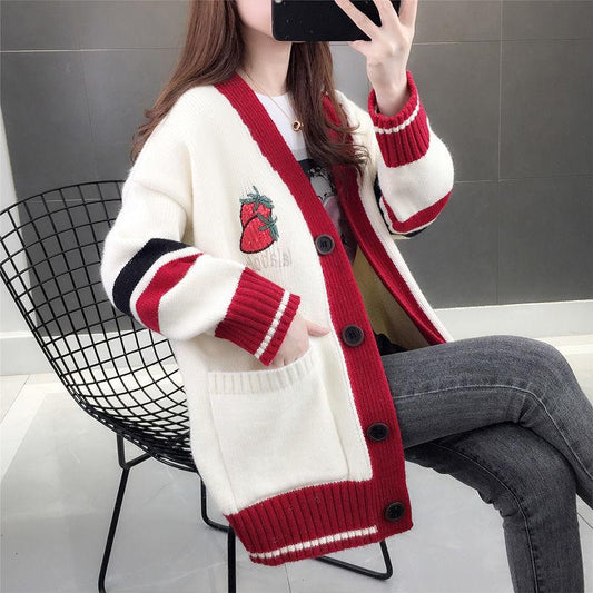 Autumn and Winter Women's Loose Hooded Sweater Mink Fleece Coat Plush Short Cardigan Top