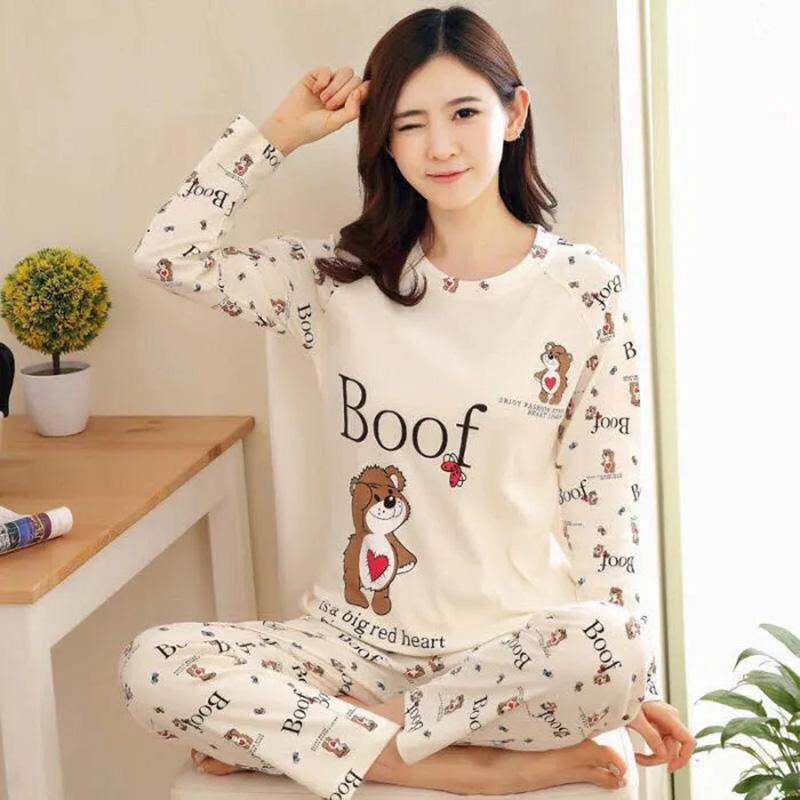 Women's Long Sleeve Pajamas Middle-aged Mom Sweet Loose Floral Printing Home Wear Two-piece Set Spring Autumn Printed Round Neck Pajamas Set