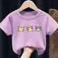 Summer Kids Cute Printing T Shirts Short Sleeve Tops Korean Style O-neck Loose T Shirts For Children Girls and Boys