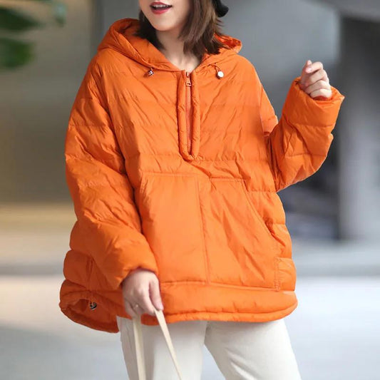 Ultra-light Plus Size Thin Down Jacket Women 2021 Autumn Winter Slim Short Hooded Warm White Duck Down Coat Women Outerwear