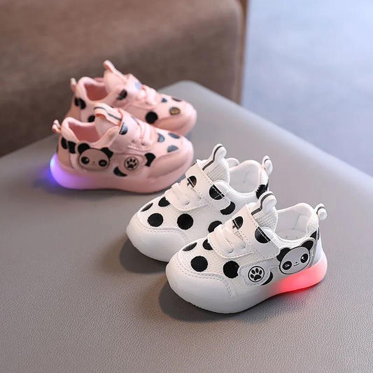 Kids Shoes Spring Summer Baby Girls Baby Boys Soft Sole Solid Sports Shoes Print Anti-slip Cartoon Casual Mesh Flat Light Up Shoes