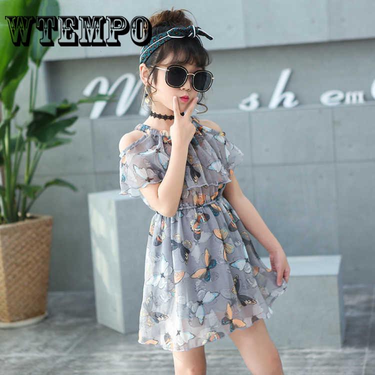 Children's Wear Girls Dress 2019 Summer Chiffon Beach Skirt Bohemian Holiday Skirt