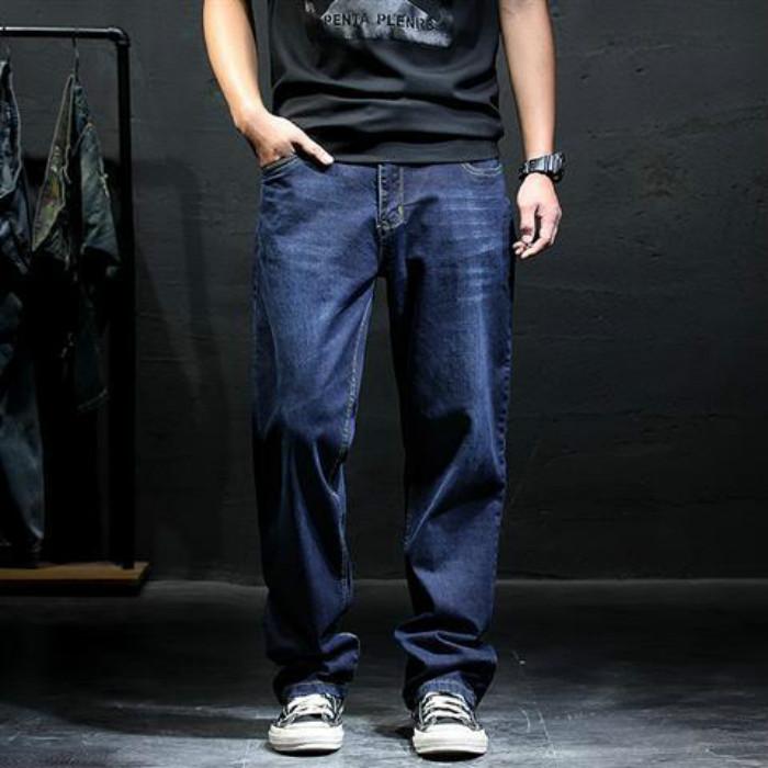 Thin Jeans Men's Loose Straight-leg Casual Pants Fat Plus Fat Plus Size Men's Pants Trend