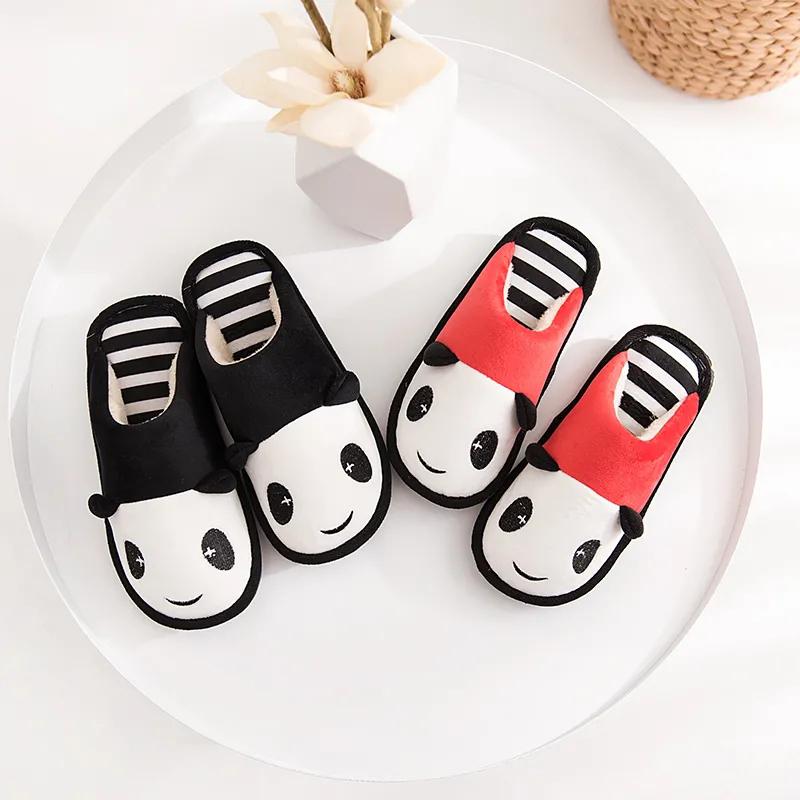 Winter Slippers Women Plus Size Men Home Cotton Thick Fleece Thick Warm Non Slip Slippers Pink Black