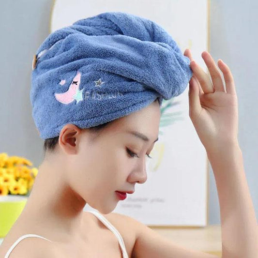 1pcs Women's Winter Dry Hair Cap Super Absorbent Shower Cap Hair Washing Quick Drying Embroidered Towel Female Thickened Hair Towel