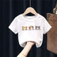 Summer Kids Cute Printing T Shirts Short Sleeve Tops Korean Style O-neck Loose T Shirts For Children Girls and Boys