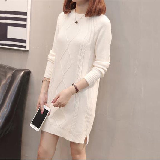 Pullovers Autumn Winter Women Sweater Knit Shirt Long Sleeve Loose Women Sweater Dress