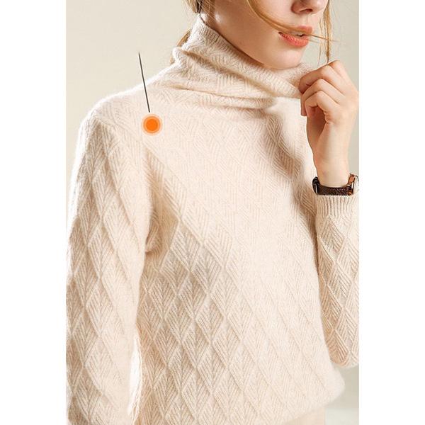 Spring and Autumn Cashmere Knitwear Pile Pile Collar Bottoming Shirt Turtleneck Slimming Warm Sweater Women