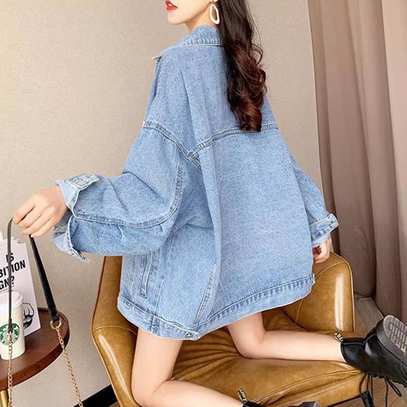 Spring and Autumn Retro Denim Short Jacket Female Fried Street Casual Jacket