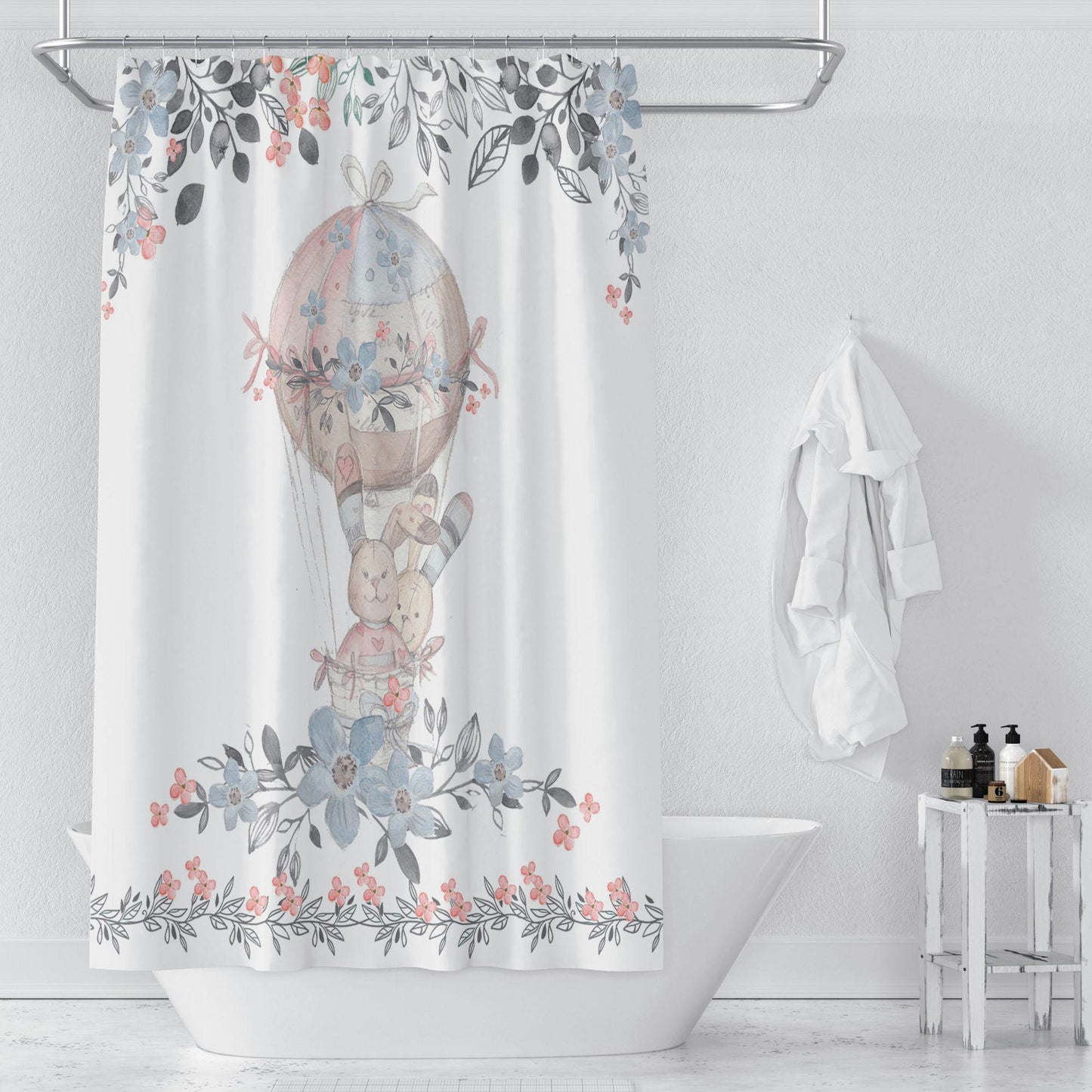 Bathroom Hook Shower Curtain Bathroom Partition Cloth Curtain Stop Curtain Waterproof and Mildew Proof Shower Curtain