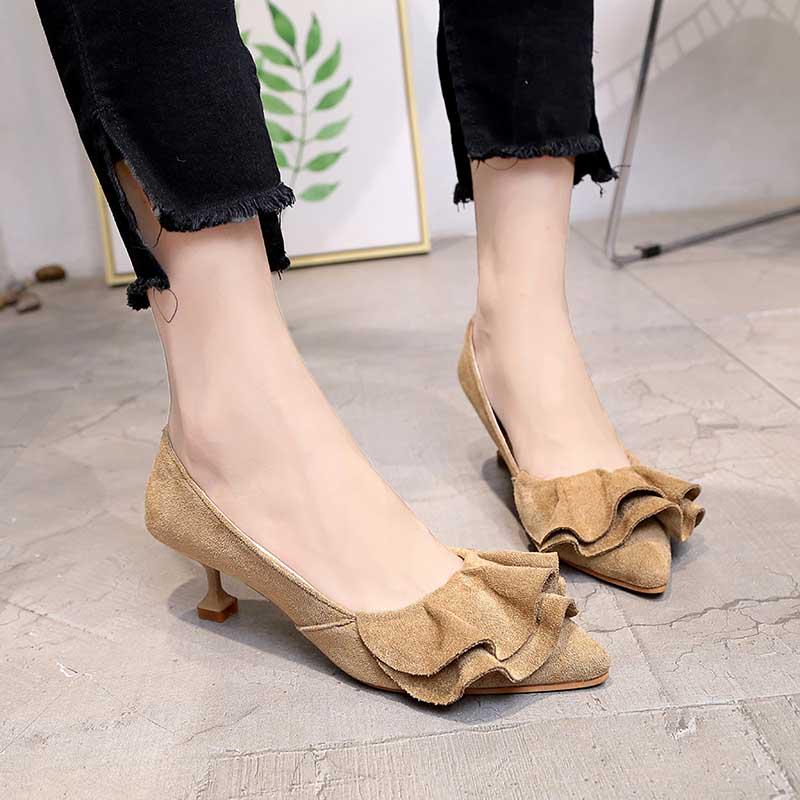 Plus Size 34-39 Summer Women Slippers Outdoor Bohemian Beach High Heels Wear-resistant Non-slip Office Lady Lotus Leaf Sandals