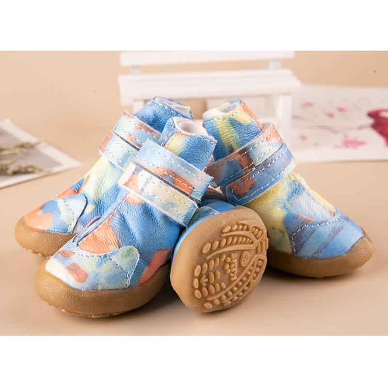 Dog Shoes Teddy Dog Walking Shoes Pet Supplies Puppy Shoes Waterproof Boots for Four Seasons Outdoor Indoor Casual Shoes Wear-resistant Snow Boots