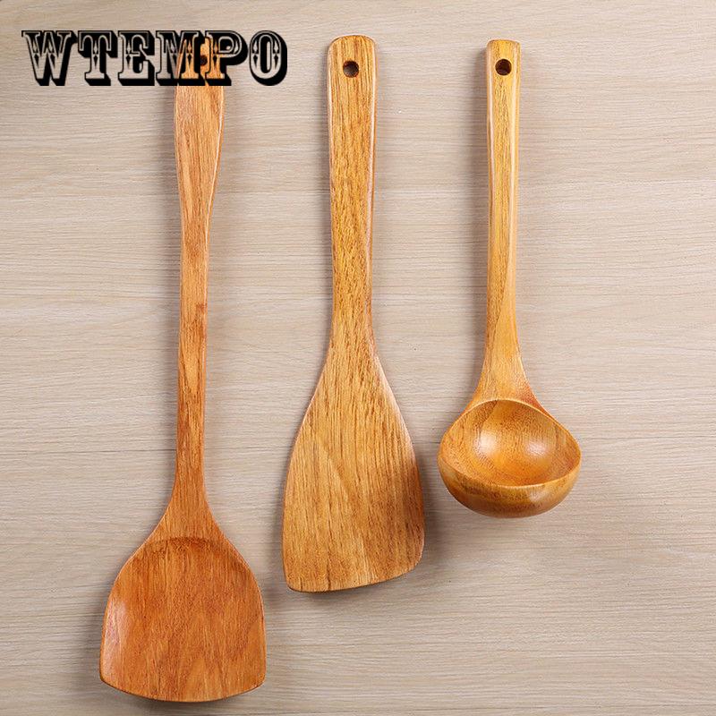 Brand Spoon 1pc Bamboo Anti-slip Cooking Utensils Kitchen Tool Bamboo Spatula Spoon