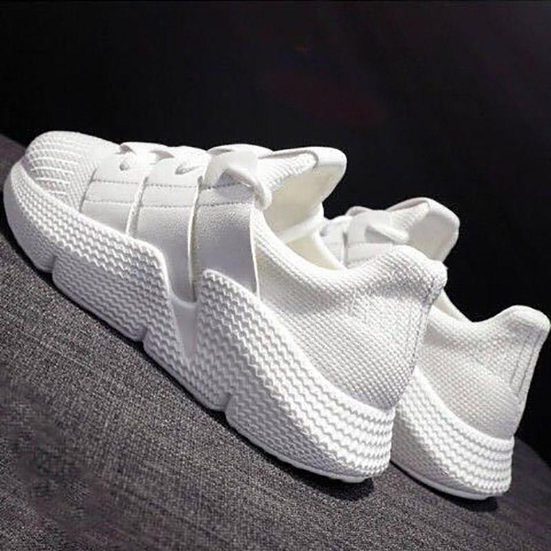 Black Sports Shoes Female Korean Version of Ulzzang Harajuku Wild Student Casual Breathable Running Shoes White