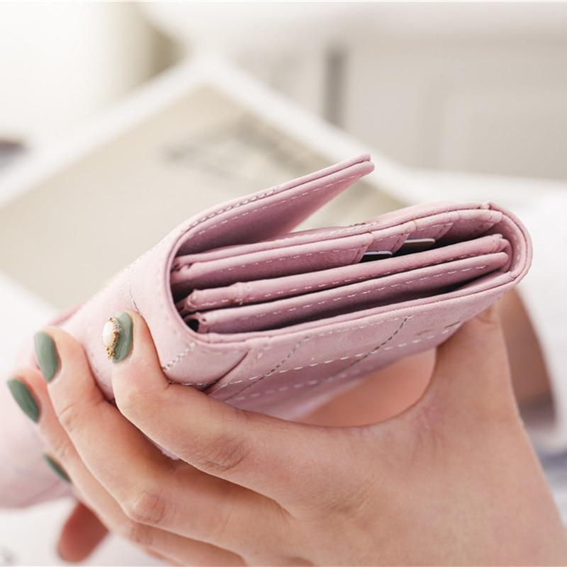 Pink Leather Long Wallet Handbag Coin Pocket Card Holder Womens Phone Wallets and Purses Money Bags