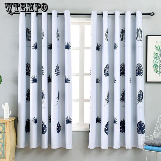 Printed Blackout Short Curtain Fabric Modern Minimalist Shade Bedroom Simple Short Curtain