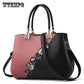 Handbag Fashion Women Leather Embroidery Flower Ladies Shoulder Bag