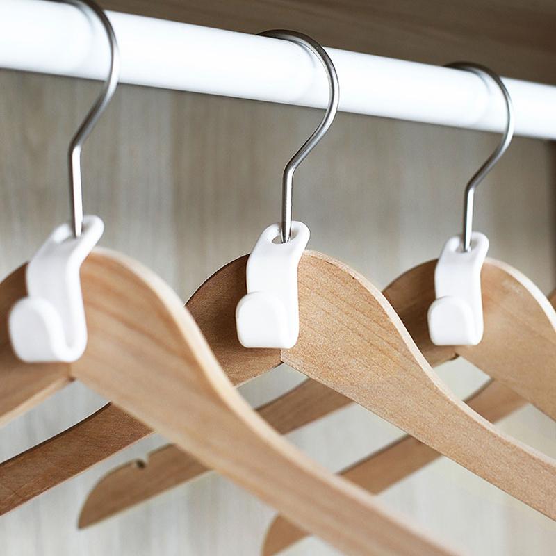 Multi-function Wardrobe Space-saving Hanger Hook Hanger Connector Coat Hook Plastic Closet Stack Hanger Rack Bedroom Storage Wardrobe Organizer