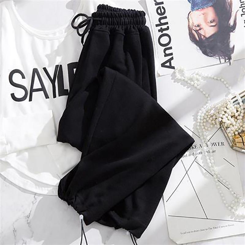 Fried Street American Loose Sports Sweatpants Women's Loose Casual Leggings Pants Summer Thin High Waist Thin Harem Pants