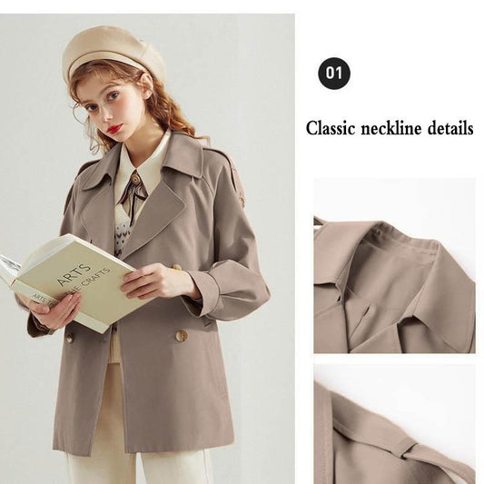 Lining Windbreaker Women's Mid-length Spring and Autumn New Coat All-match Loose Casual Thin Coat