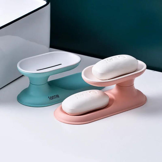 The New Double Draining Soap Dish Soap Box Bathroom Toilet Soap Desktop Storage Rack