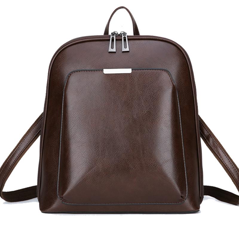 Vintage Backpack Leather Women Backpack Large Capacity School Bag For Girls Leisure Shoulder Bags