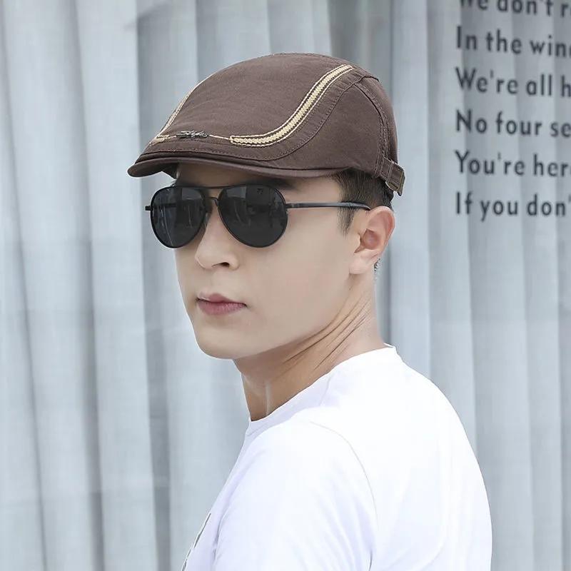 Men's Beret Sun Hat Casual All Match Peaked Cap Women's Cotton Hat Outdoor Sun Protective Hat Painter Cap