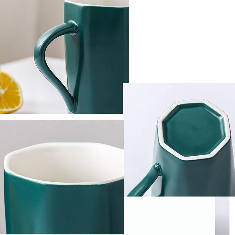 Water Cup Ceramic Mug with Lid Spoon Ins Wind Male and Female Students Home Creative Breakfast Coffee Cup Large Capacity