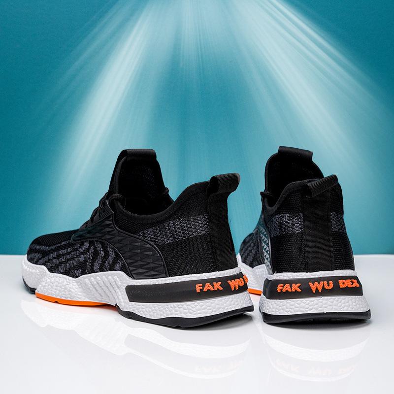 Autumn Flying Knit Couple Shoes Breathable and Comfortable Height-increasing Shoes Trendy Men's and Women's Casual Sports Shoes