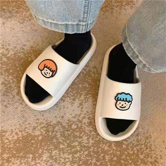 Couple Ins Wear Thick Bottom Slippers Ladies Summer Indoor Household Non-slip Bath Flip-flops Men's and Women's Same Style Sandals and Slippers