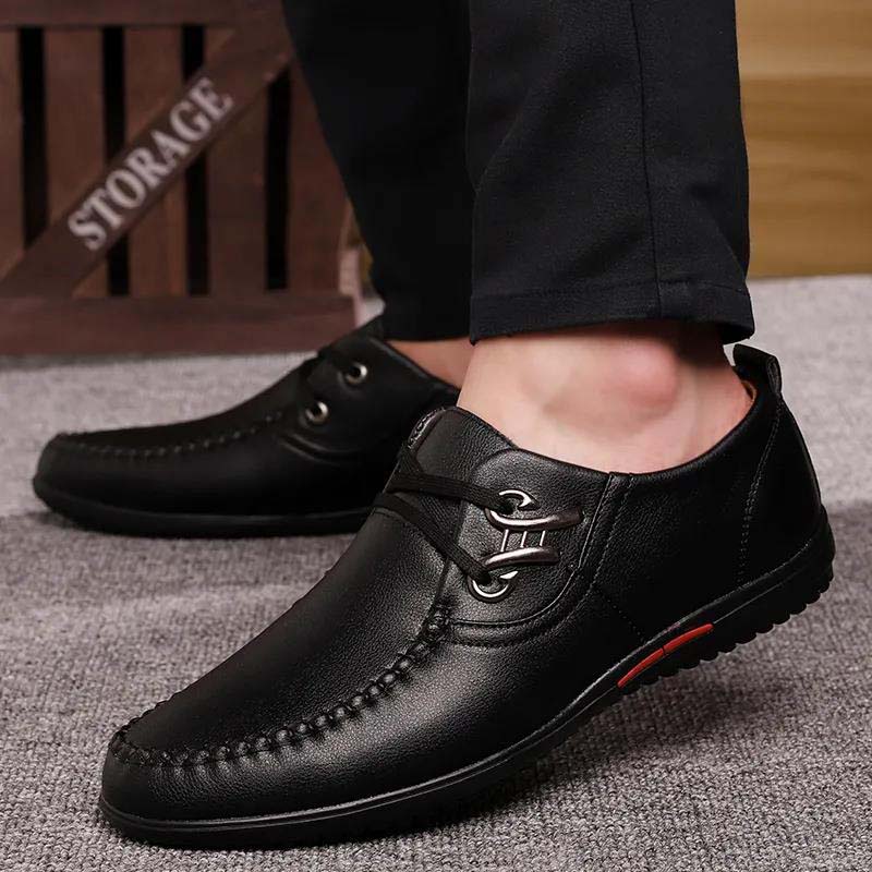 Leather Shoes Men's Spring and Summer Casual Soft Bottom Soft Surface Men's Youth Shoes Breathable Men's Shoes