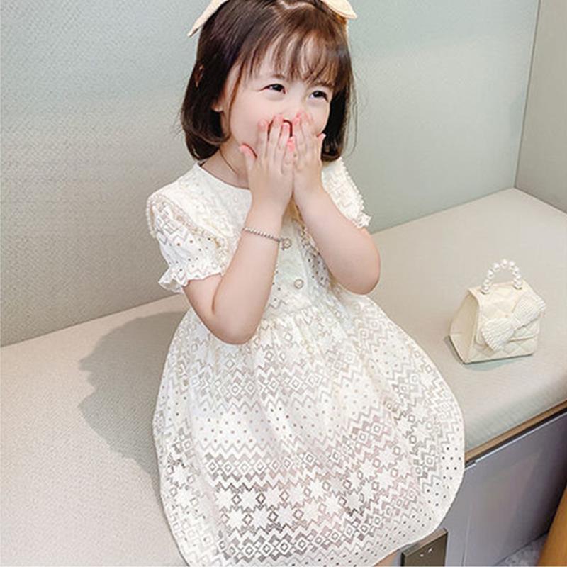 0-24M Baby Girls Dress Newborn White Lace Tutu Party Wedding Dress Toddler Princess Costumes Elegant Puff For Infant Girls