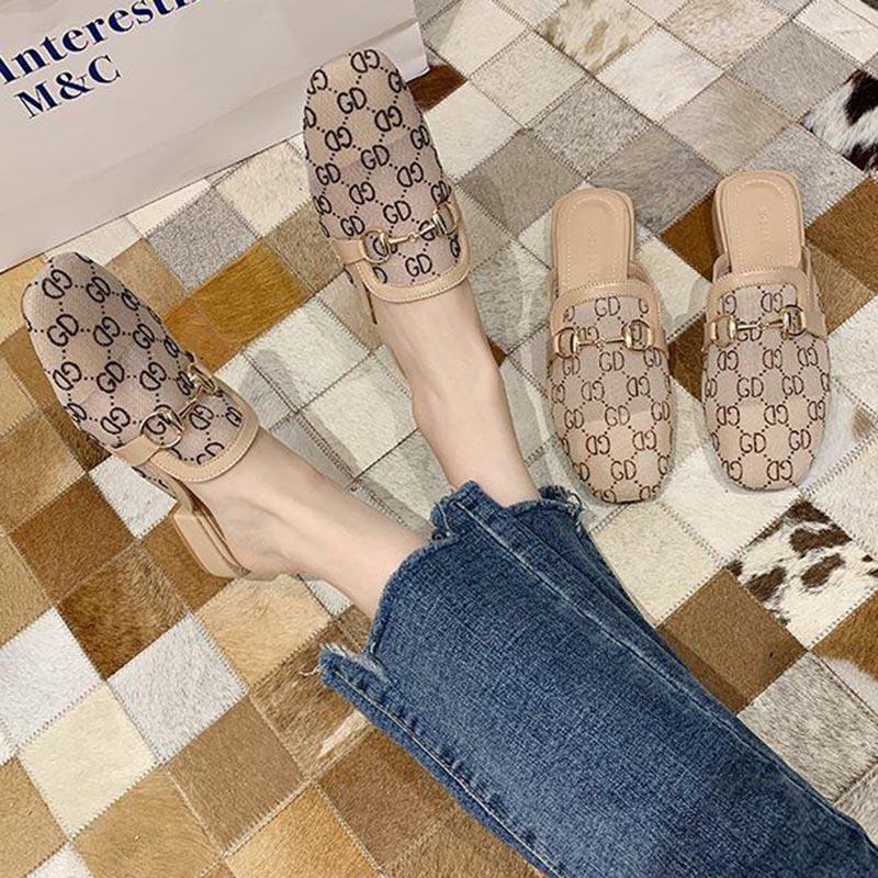 Plus Size 35-39 Summer Women Slippers Outdoor High Heels Bohemian Beach Wear-resistant Non-slip Office Lady Plat Mesh Sandals