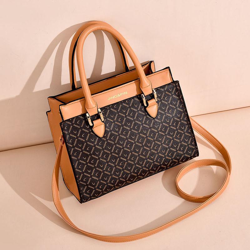 Personality Vintage Print PU Leather Handbags for Women Bags Luxury Top-Handle Bags Large Capacity Crossbody Bag