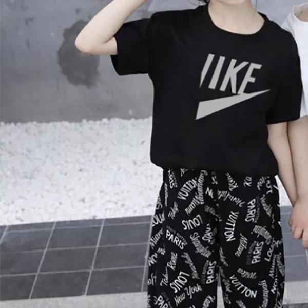 Summer Children's Short Sleeve T-Shirt Korean Style Small and Medium Sized Boys and Girls Fashion Set