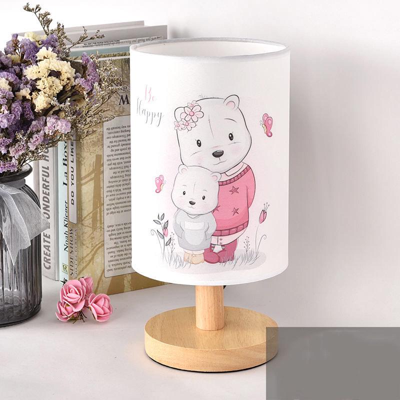 Bedroom Bedside Lamp Night Light Warm Dimmable Wood Table Lamp Home Decoration Accessories Lights