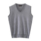 Woolen Vest Middle-aged Men's Tight-fitting Bottoming Knitted Sweater Vest Business Solid Color Set-back Spring and Autumn Clothes